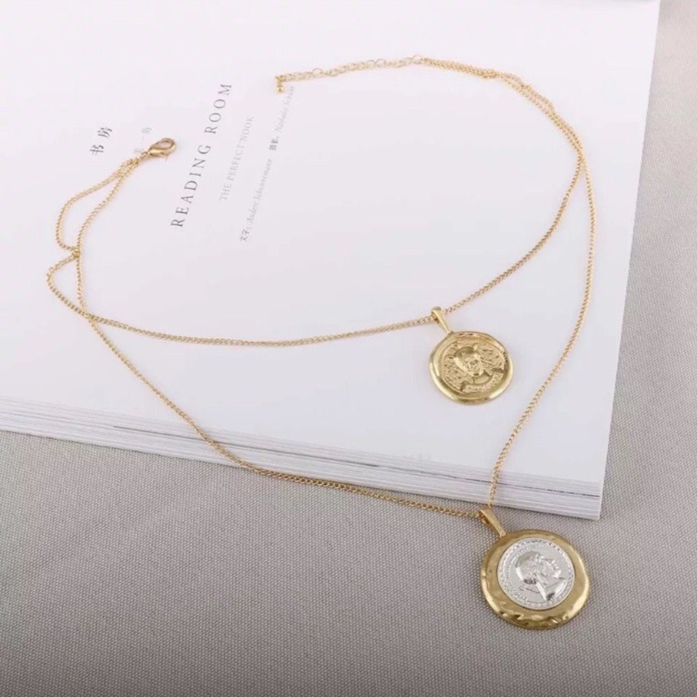 COPY - Coin Pendant Vintage Double Chain Layered … - Picture 8 of 8